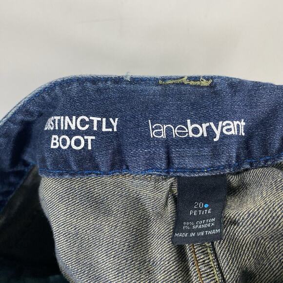 Lane Bryant Size 20 Petite Distinctly Boot Cut 5-Pocket Jeans Blue Dark Wash - Picture 3 of 4